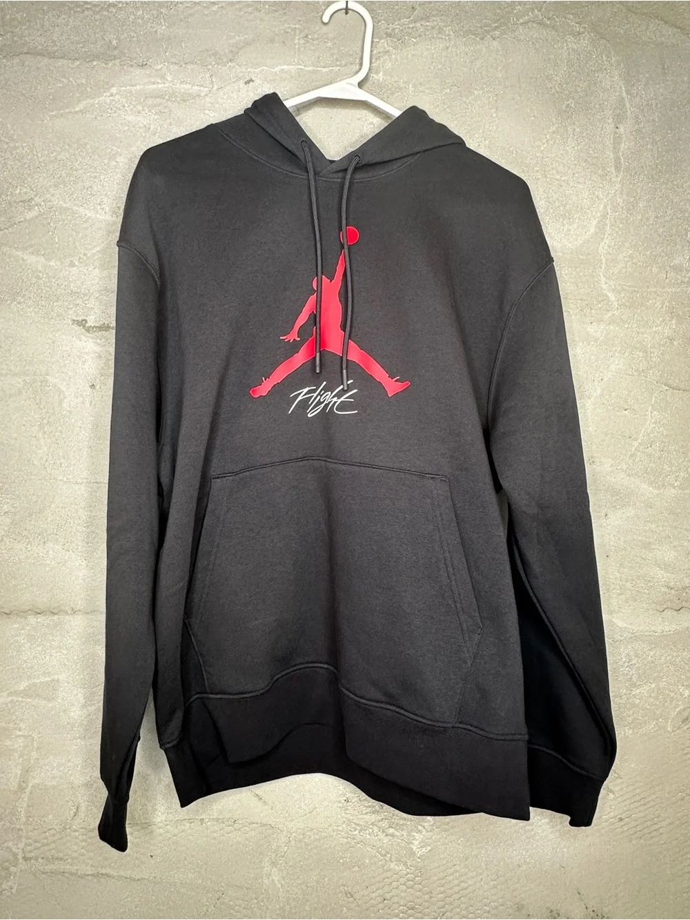 Jordan Essentials Flight Fleece Hoodie Black Red Size M